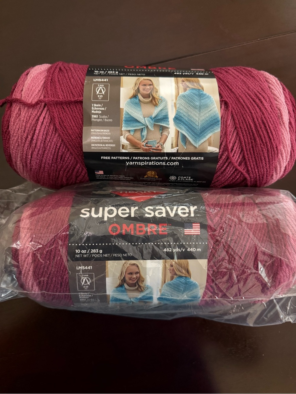 Red Heart Super Sao Ombre Women Sweater Yarn - Anemone